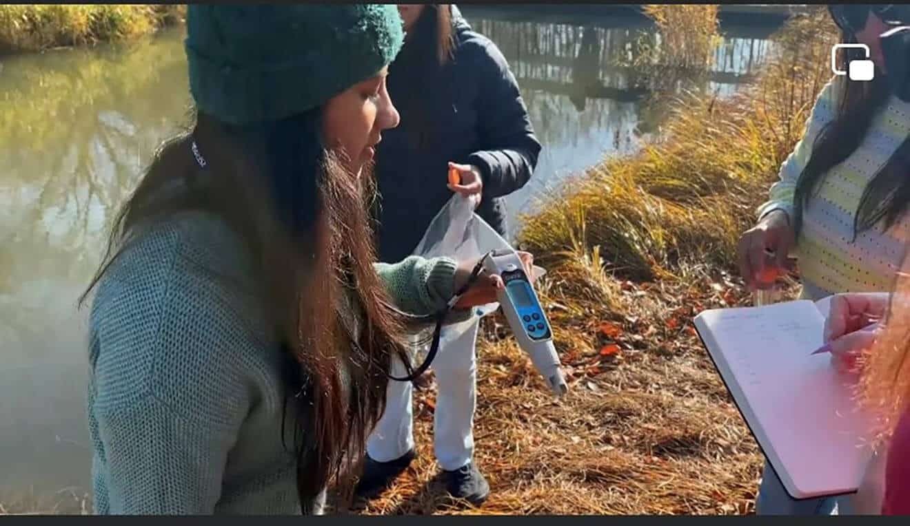 A photo of a promotional video highlighting soil phosphorus loss, water quality analysis for University of Winnipeg website.