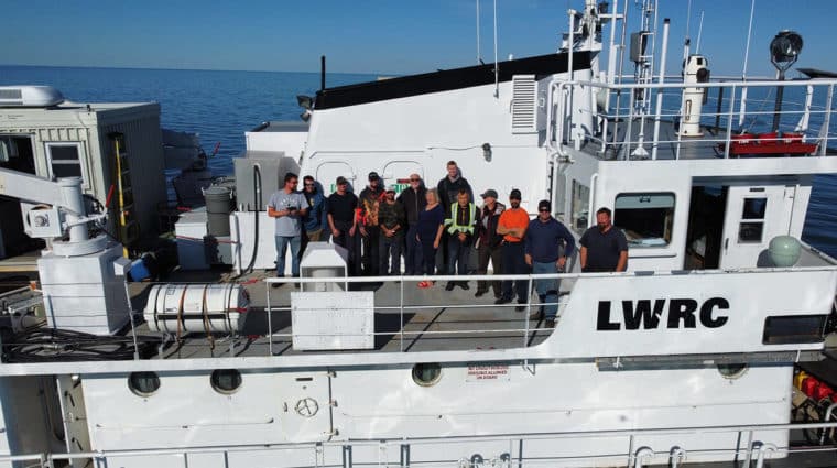 MV. NAMAO with the full crew standing on the top deck.