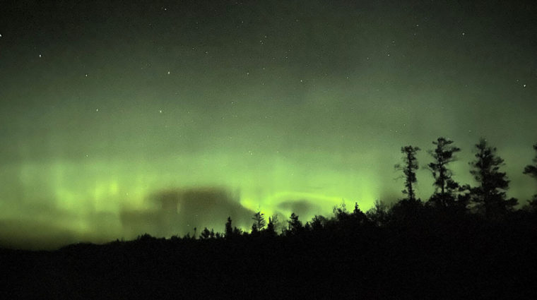 A researcher in a white lab coat working at a laboratory station, using tools to handle soil samples on a precision balance.